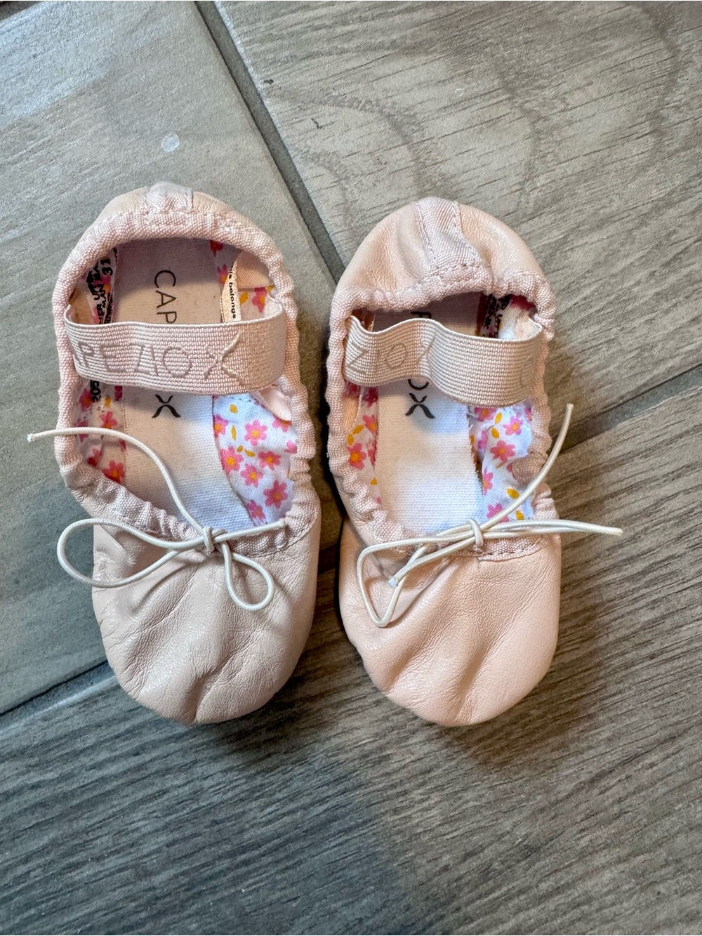 Capezio Light Pink Kids Ballet Slippers with Elastic Strap